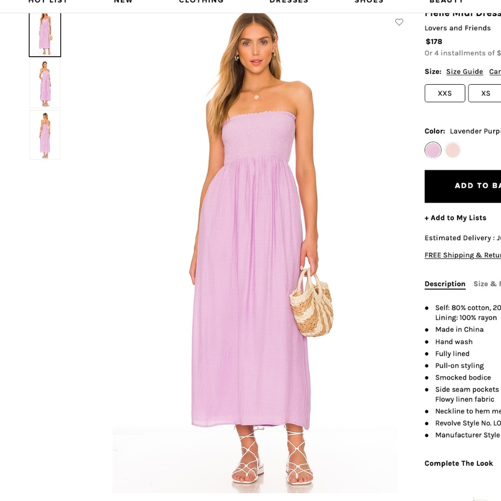 lovers and friends $178 designer dress